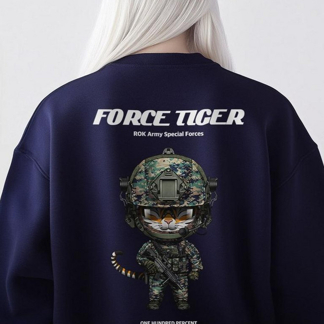 원헌드레드퍼센트 JS.LEE b특전사 포스타이거 오버핏 헤비 맨투맨J