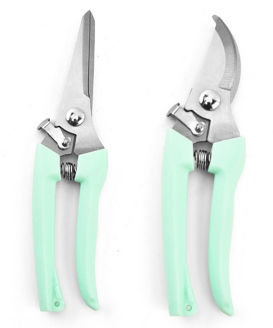 온업 컬러 전지가위 2종 세트 그린, 1세트