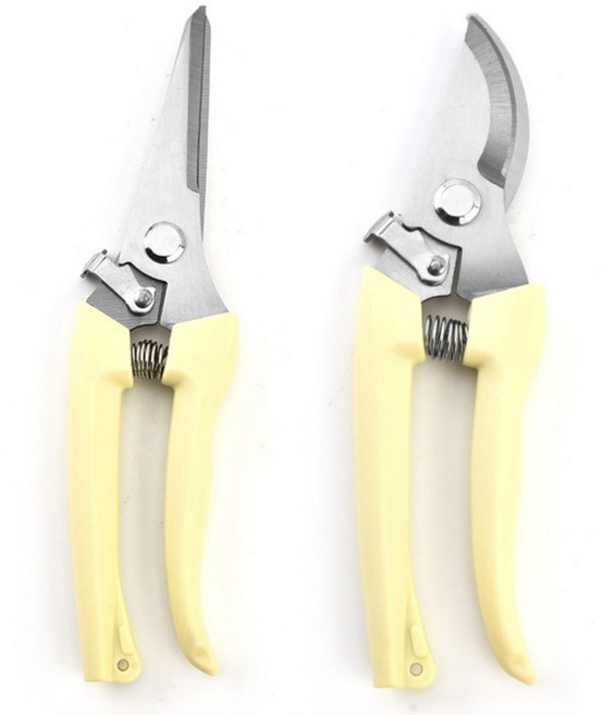 온업 컬러 전지가위 2종 세트 옐로우, 1세트