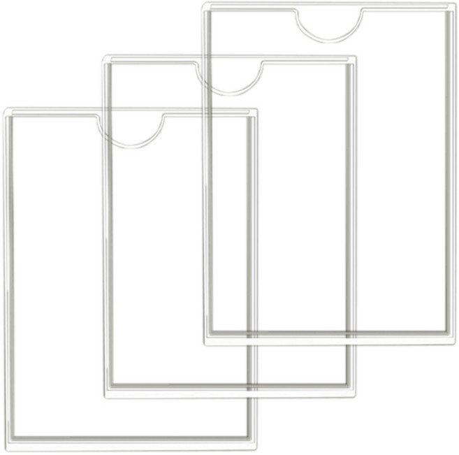 코히모 부착형 A4 사이즈 아크릴 꽂이 4W485 세로형, 3개