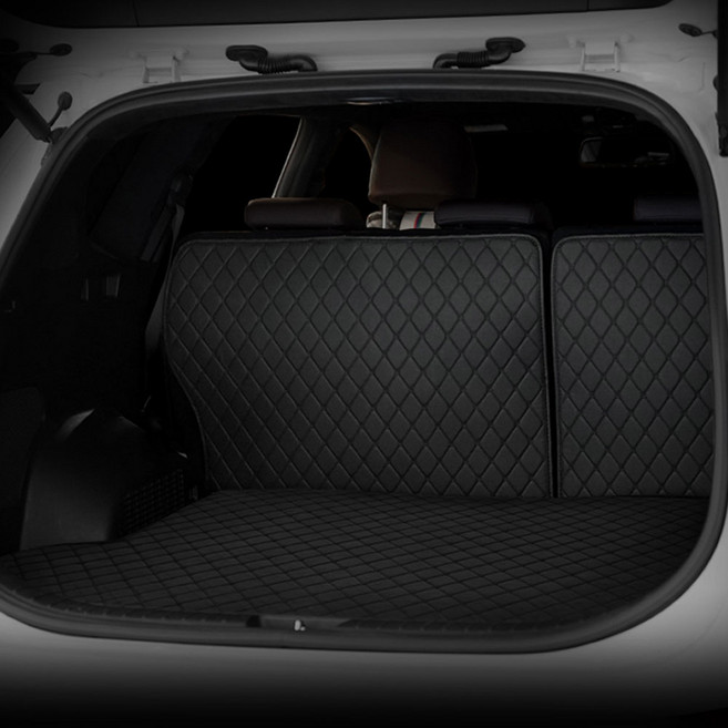 gaon 3D 퀼팅 가죽 트렁크매트 바닥 + 등받이 세트, 블랙, 투싼 NX4 우퍼스피커무 일체형 2020년 9월~