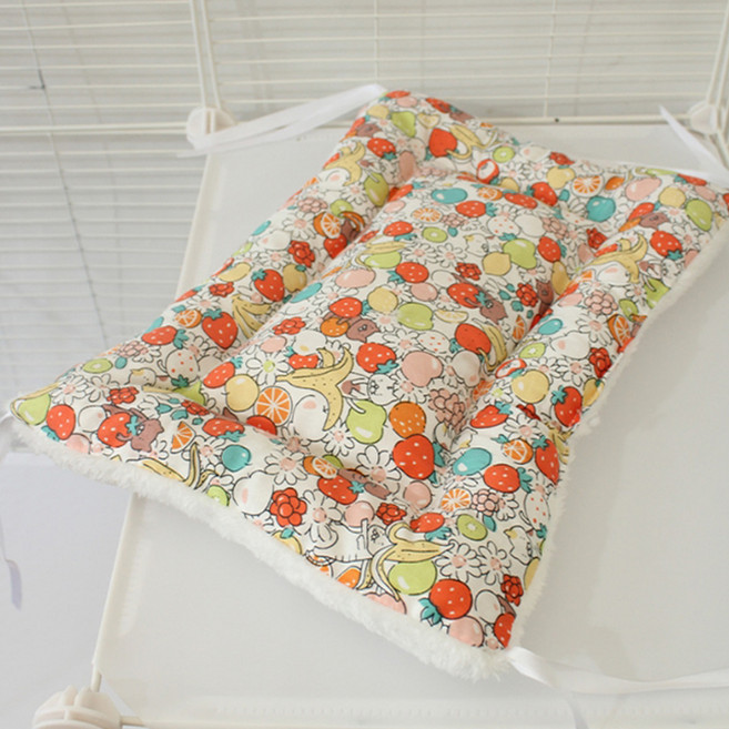 요런개 폭신폭신 소동물 쿠션 해먹 은신처 M, 01과일 가득, 1개