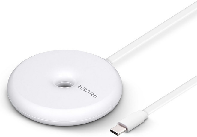 아이리버 맥세이프 마그네틱 15W 무선 고속 거치대 충전기 IMC-150, 화이트, 1개