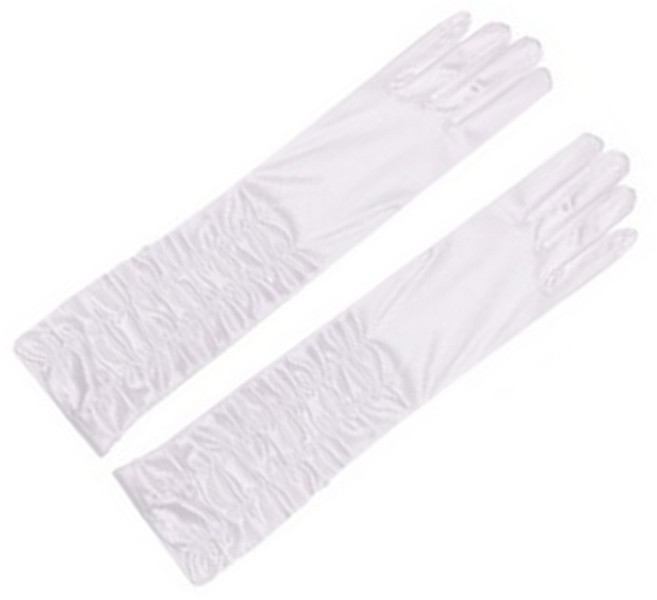 파티공구 셔링 롱 장갑 양쪽착용 세트, 화이트, 1세트