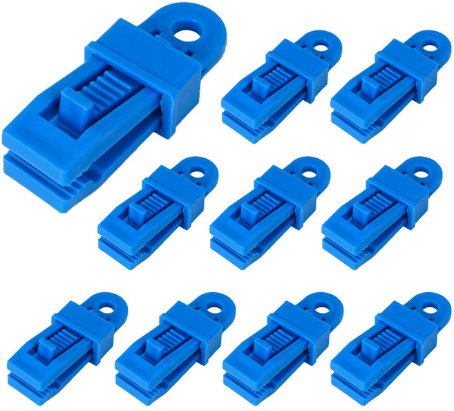 캠핑 악어형 타프 텐트 고정 이지 클립 10p, 블루