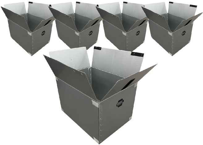 광동 손베임 방지 벨크로형 이사박스, 실버, 5개