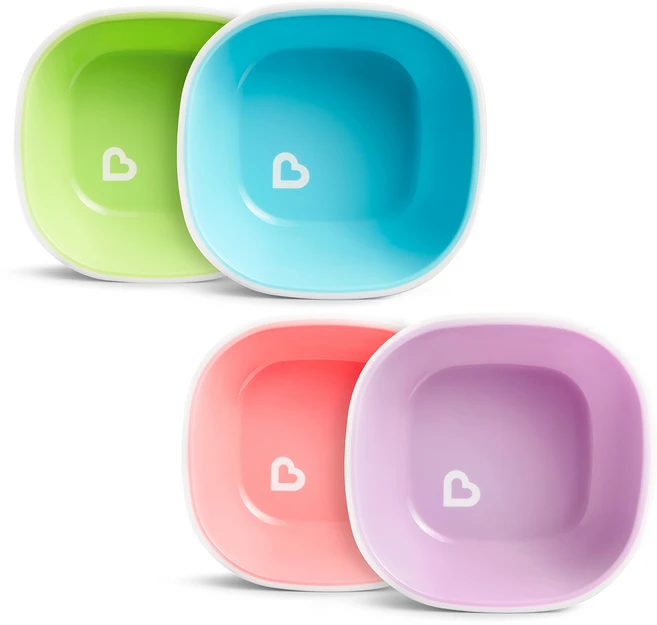 먼치킨 아동용 논슬립 이유식기 4종 세트, 혼합색상, 1세트, 단품 - 쿠팡