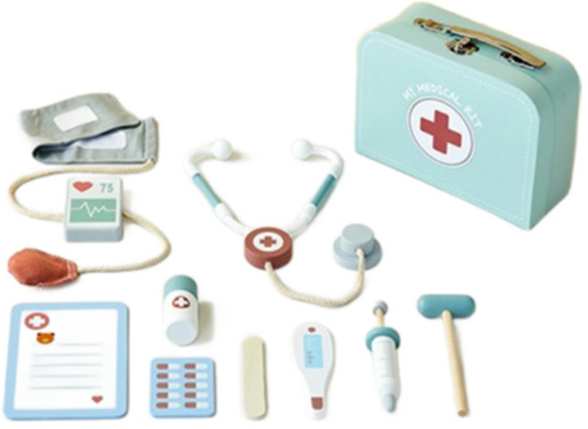 모던하우스 우드토이 병원놀이 가방세트, 블루, 1세트