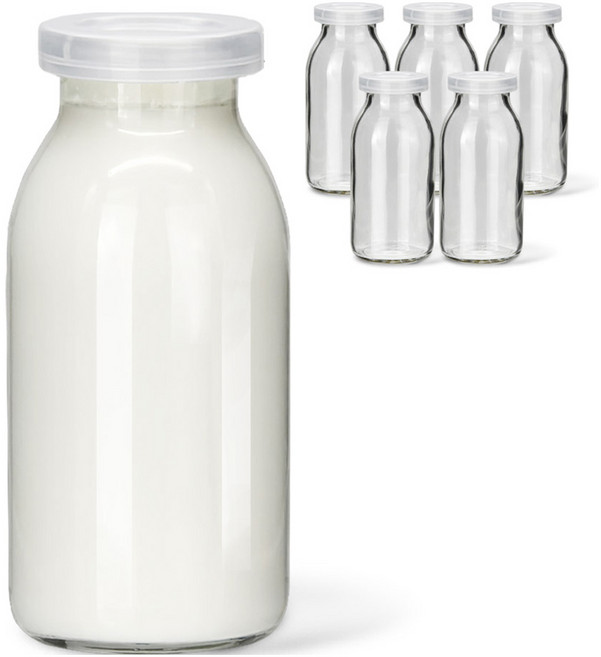 미르코리아 헥사 스냅캡 뚜껑 뉴트로 유리병, 300ml, 6개