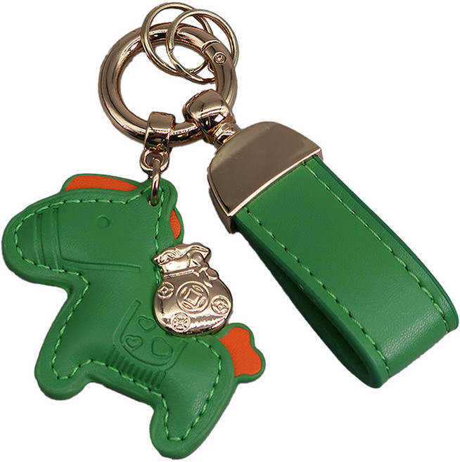 끄레앙 말장식 키홀더 행운키링 가방장식 AK305, 1개, 그린