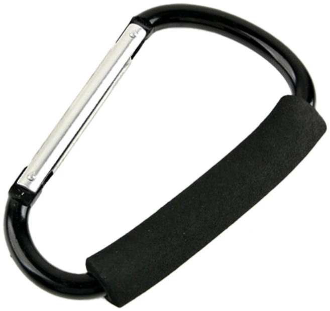 컴스 스틸 특대형 손잡이 D형 카라비너 BE170, Black, 1개 - 쿠팡