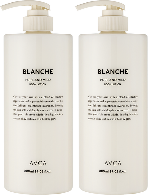 아브카 퓨어 앤 마일드 세라마이드 바디로션 블랑쉬향, 800ml, 2개