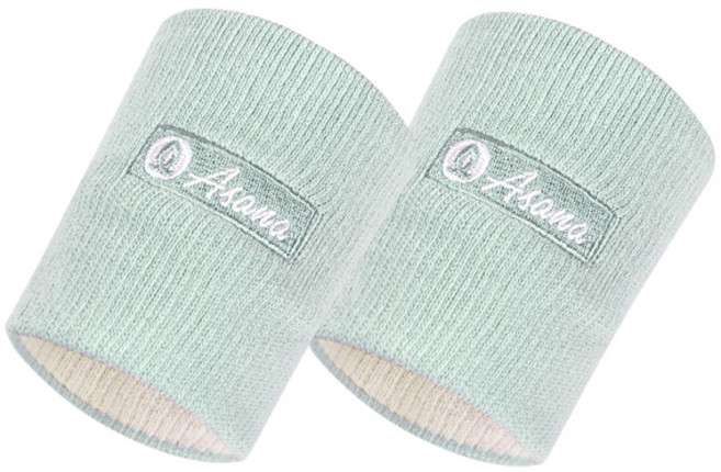 아사나 트레이닝 스포츠 컴프레션 손목 아대 세트, 애쉬 민트 + 바닐라, 1세트