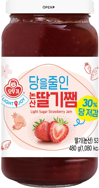 오뚜기 라이트 앤 조이 당을줄인 논산 딸기쨈, 480g, 1개