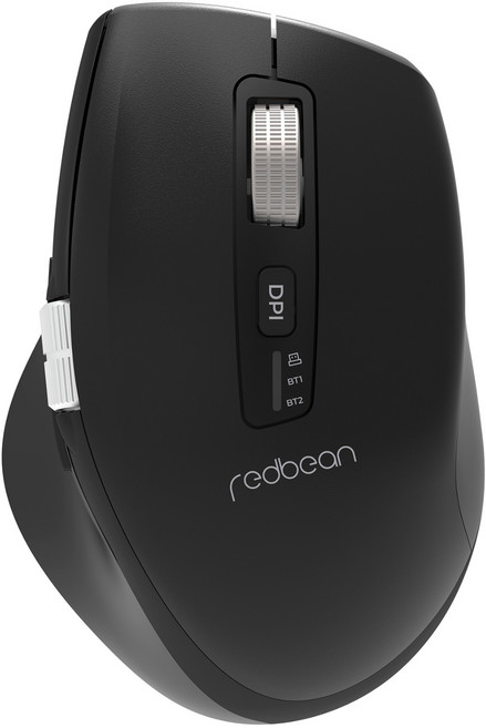 레드빈 퀀텀 무한 휠 스크롤 블루투스 C타입 충전식 무소음 세미 버티컬 무선마우스, 퍼펙트블랙, A59R-BK