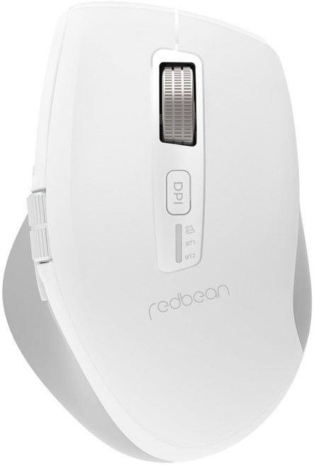 레드빈 퀀텀 무한 휠 스크롤 블루투스 C타입 충전식 무소음 세미 버티컬 무선마우스, A59R-WT, 퓨어화이트