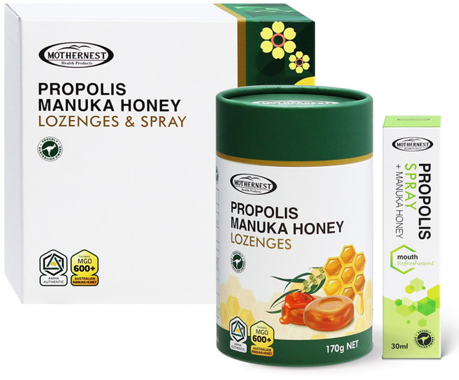 마더네스트 프로폴리스 마누카허니 스프레이 30ml + 로젠지스 캔디 170g 선물세트, 1세트