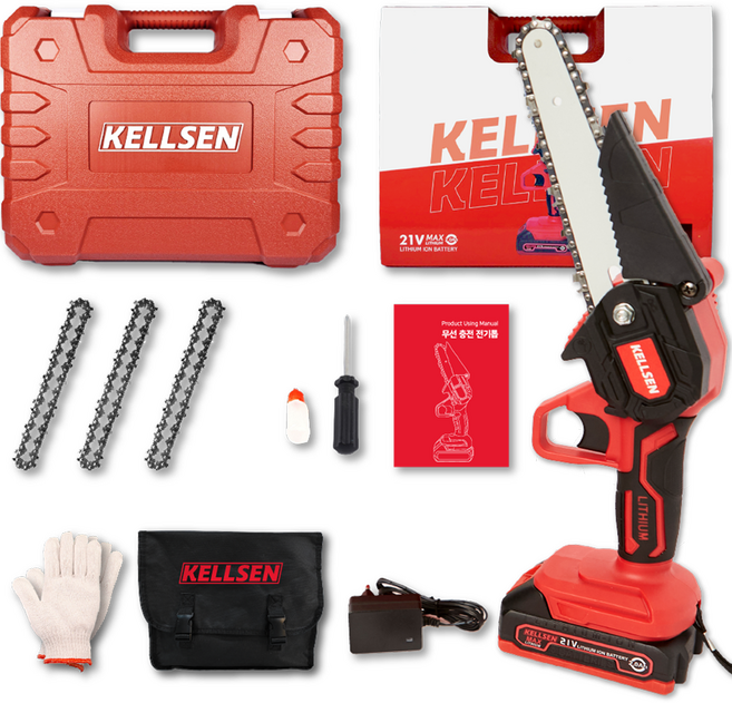 디케이켈슨 고출력 충전식 무선 전기톱 배터리 1p 세트, 1세트