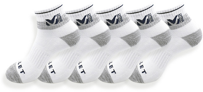 밀레 남성용 파일 단목 등산 양말 5족 세트, 화이트, 1세트
