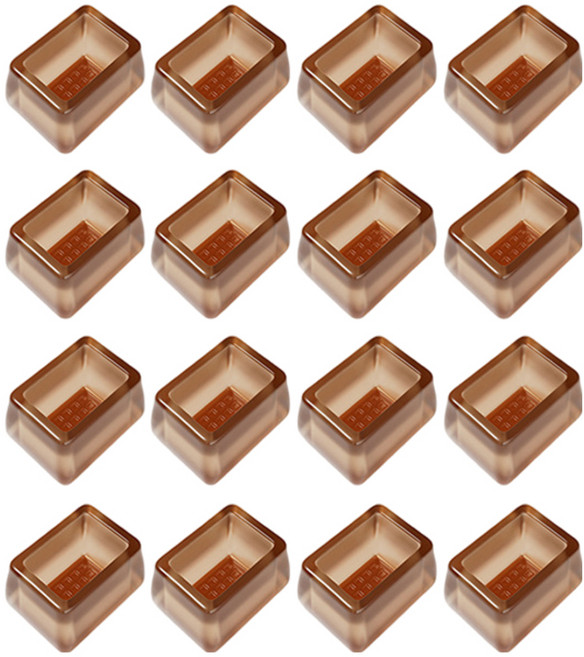 올하이 가구 테이블 고급 두꺼운 TPE 소음 미끄럼방지 의자발 커버 직사각형 대형, 16개