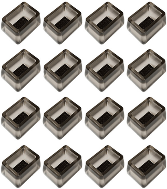 올하이 가구 테이블 고급 두꺼운 TPE 소음 미끄럼방지 의자발 커버 직사각형 대형, 16개