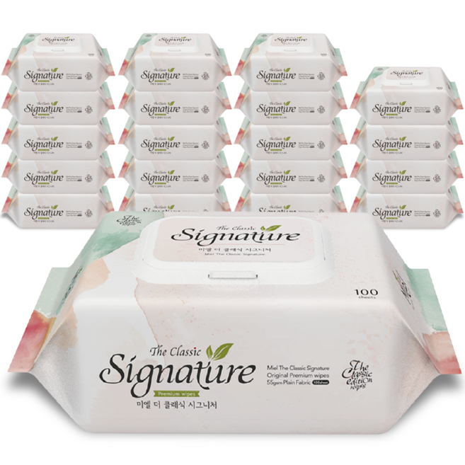 미엘 더 클래식 시그니처 물티슈 캡형, 55g, 100개입, 20개