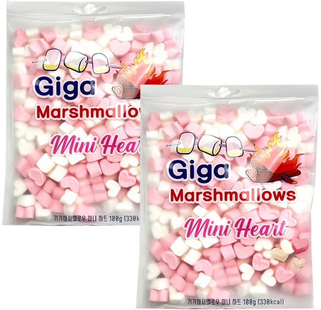 기가 마시멜로우 미니 하트, 100g, 2개