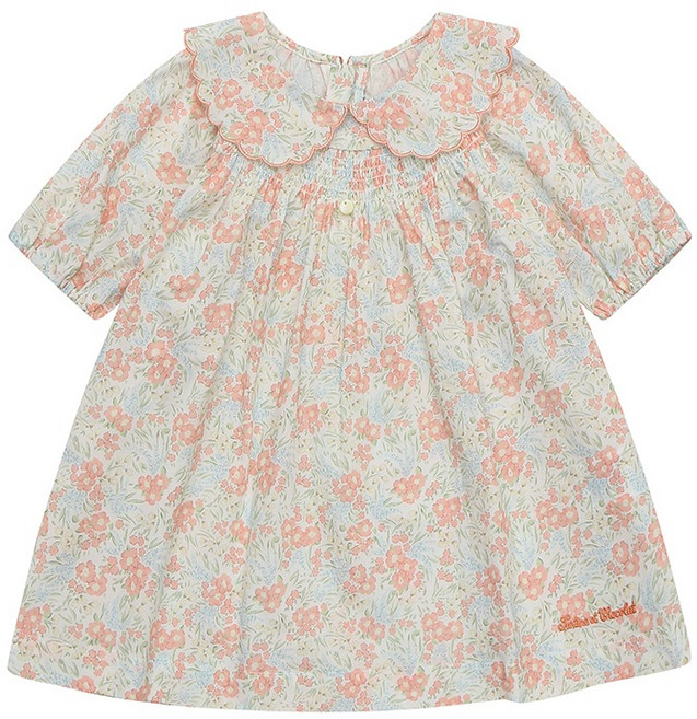 타티네쇼콜라 여아용 GA 이브 스모킹 면 원피스