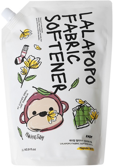 케이맘 유아용 랄라포포 섬유유연제 목련향 리필, 1.3L, 1개