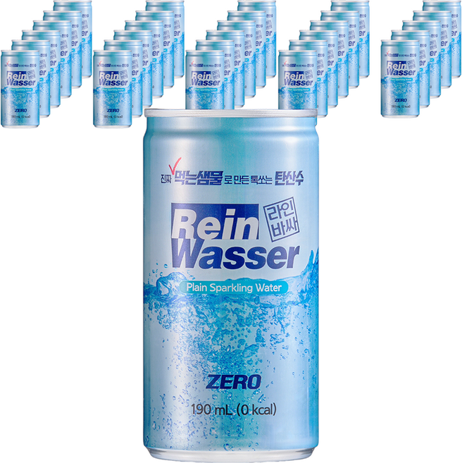 라인바싸 플레인 탄산수, 190ml, 30개