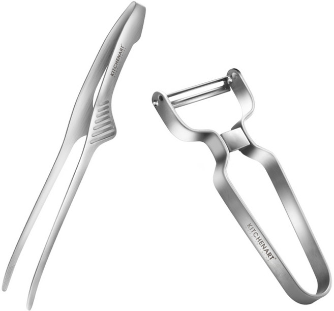 키친아트 스텐 스탠드 집게 + 감자칼 세트, 1세트