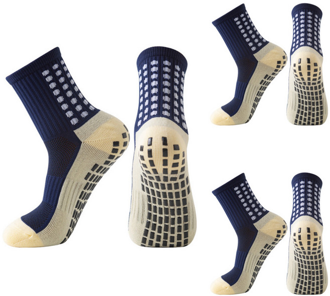쿠미핸즈 쿠션 스포츠 양말 3켤레 세트, 1세트, 네이비