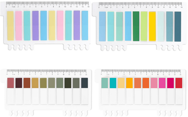 유니비 플래그 인덱스탭 점착 메모 스티커 4종 x 200p 세트, 1세트
