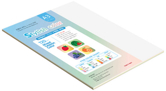 종이문화 스타일리쉬 얇은 혼합색지 120g 04 SS Winter, 20개, A3