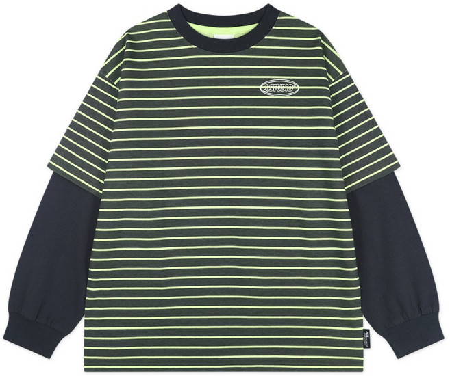 젤리스튜디오 아동용 스트라이프 레이어드 긴팔 티셔츠