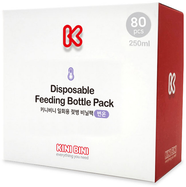 키니비니 변온 일회용 젖병 비닐팩 250ml 80p, 1개