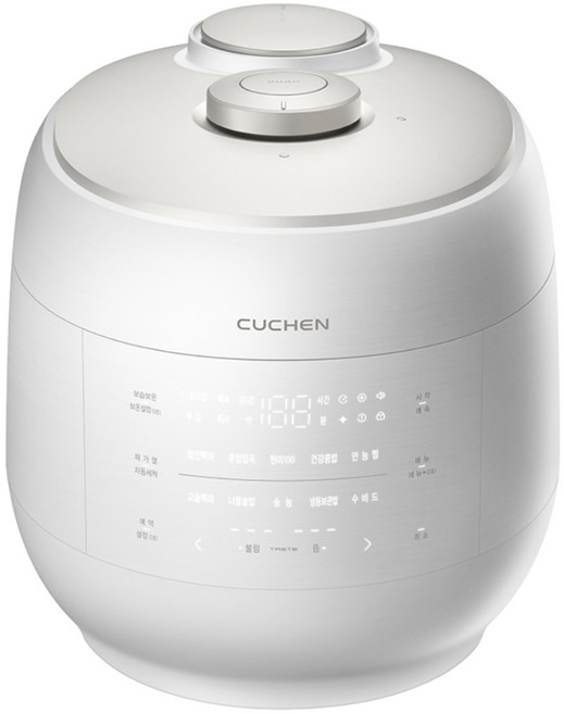 CUCHEN 酷晨 Grain 全不鏽鋼雙重壓力 IH 電子壓力鍋 6人份, 白色, CRT-UPDS0671W