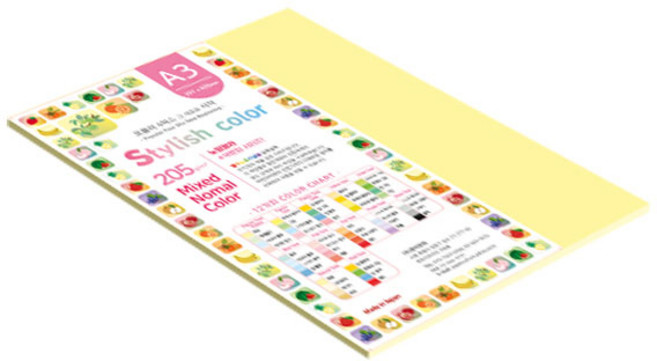 종이문화 스타일리쉬 두꺼운 혼합색지 04 SN Yellow Tone 205g, 13개, A3