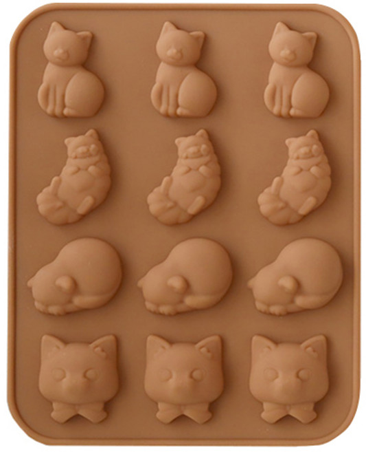 코타 실리콘몰드 고양이 12구 MP228, 1개