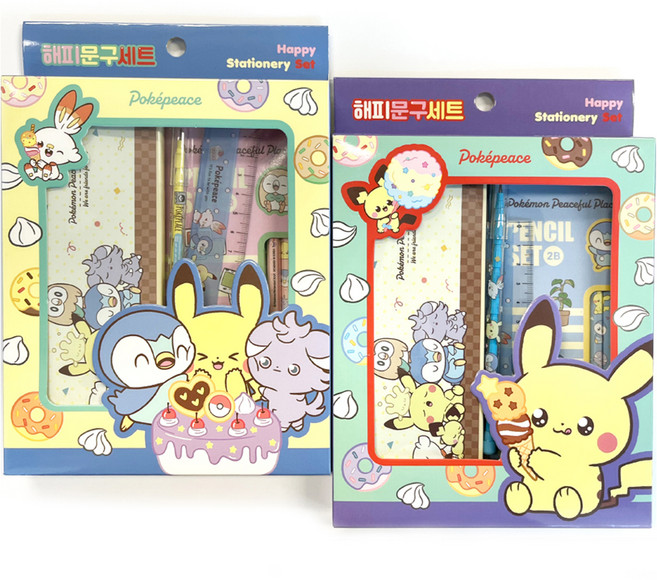 포켓몬스터 해피문구세트 2종, 혼합색상, 1세트