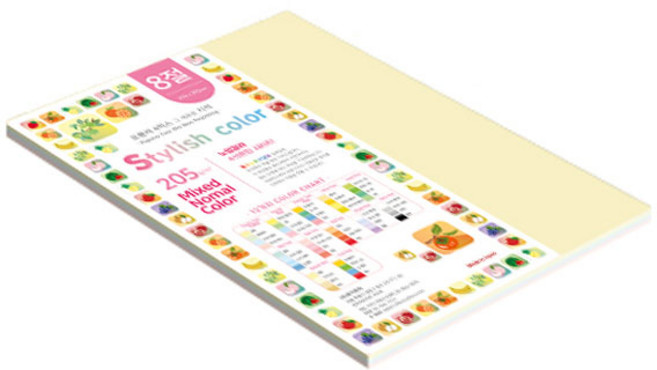 종이문화 스타일리쉬 두꺼운 혼합색지 01 SN Tone Shallow 205g, 8절, 17개