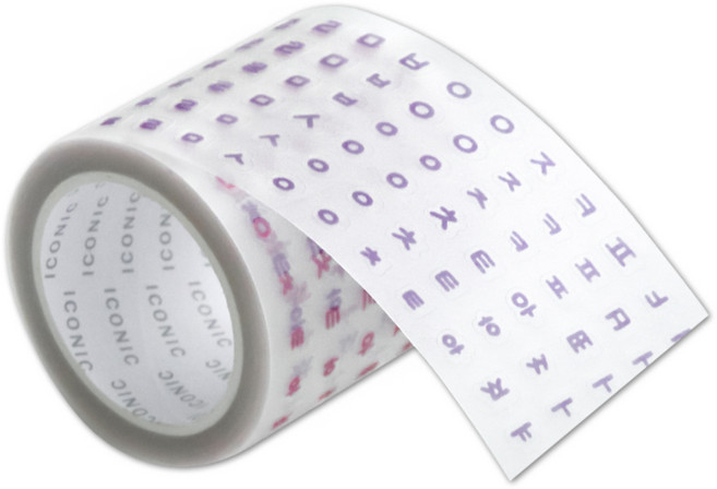 아이코닉 두들 한글 키스컷 테이프 45mm x 5m, 02 PINK PURPLE, 1개