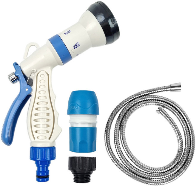 월드크린 다기능 스프레이건 + 스텐 호스줄 2m 세트, 1세트, 혼합색상