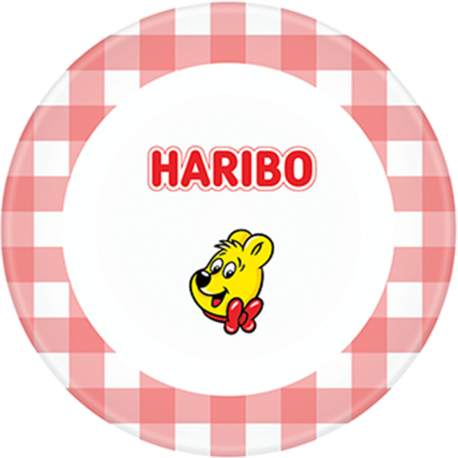 하리보 골드베어 접시, 1개, 체크 핑크