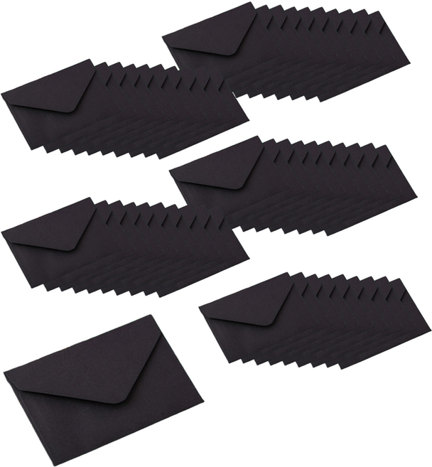 레디엘로 크라프트 종이 미니 카드 봉투, 블랙, 50개