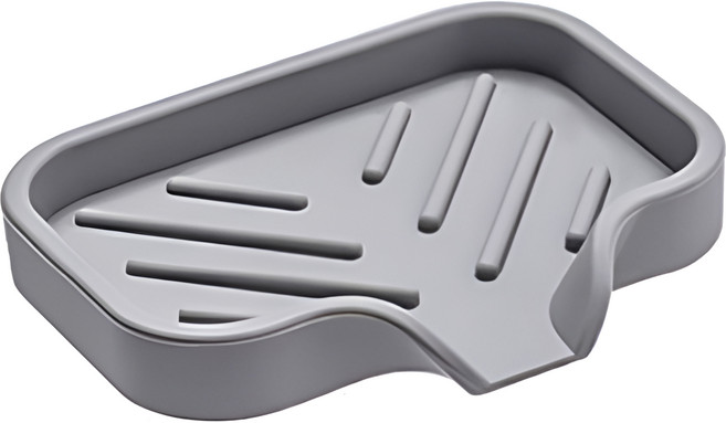 살림이음 물빠짐 실리콘 비누 수세미 받침대 소형, 그레이, 1개