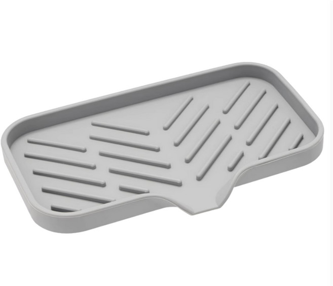 살림이음 물빠짐 실리콘 비누 수세미 받침대 대형, 라이트그레이, 1개