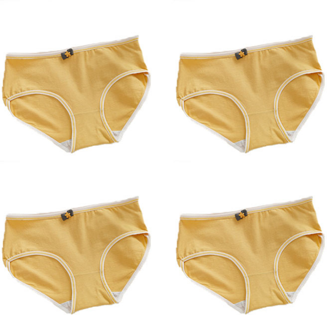 언헤브 리본 포인트 단색 학생 팬티 4p