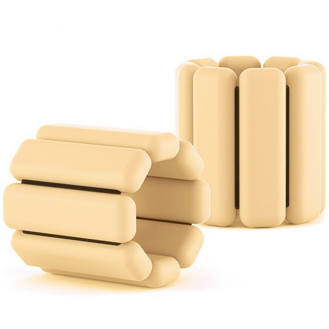 루아즈 손목 발목 실리콘 모래주머니 중량밴드 2p, 베이지, 500g