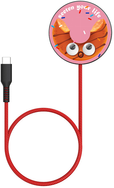 아우라플로 노바 Qi2 맥세이프 호환 15W 싱글 무선 충전 케이블, 스위트 도넛, 1개